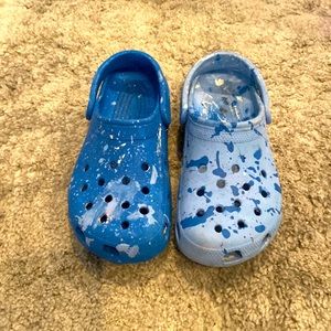 Hand painted crocs galaxy design
